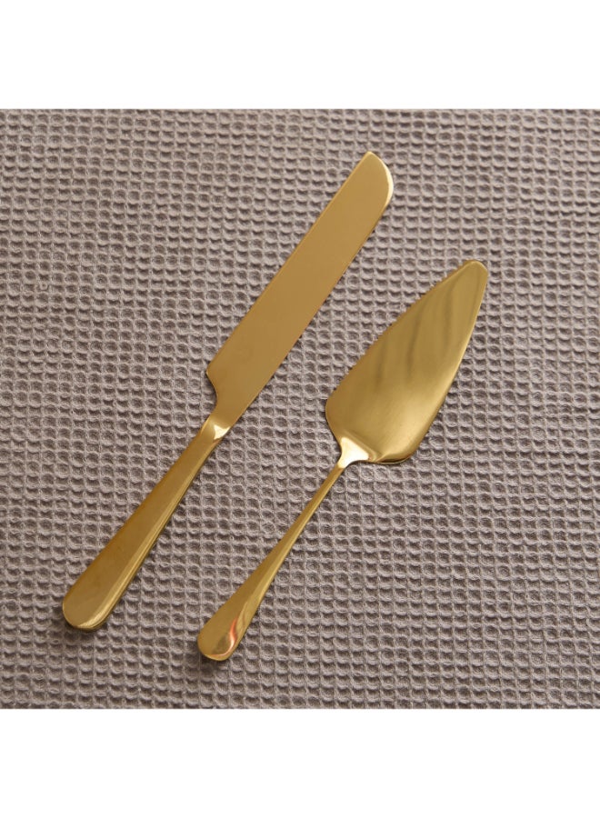 Home Box Gold 2-Piece Cake Serving Set - Image 2